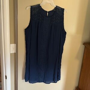 Zac & Rachel Navy Lace Detail Blouse